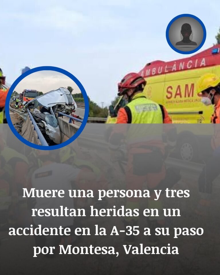 Un coche se salió de la A-35 en Montesa y dejó un muerto y tres heridos en una escena rota en dos niveles