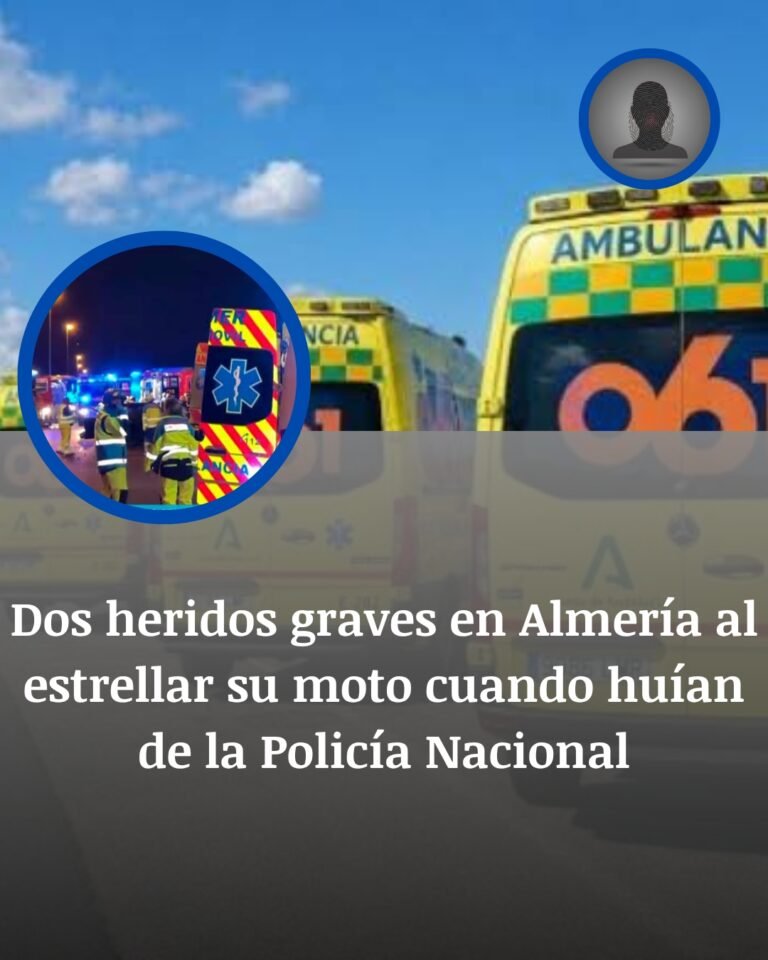Almería: dos heridos graves al estrellarse en moto cuando huían de la Policía; él estaba en busca y captura por homicidio