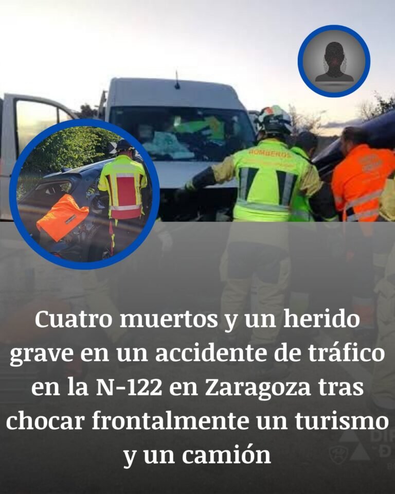 Cuatro muertos y un herido grave en la N-122 de Zaragoza tras un choque frontal entre un turismo y un camión