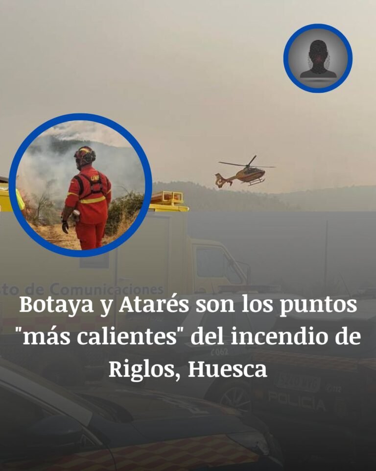 Botaya y Atarés concentran la zona más caliente del incendio de Las Peñas de Riglos en Huesca