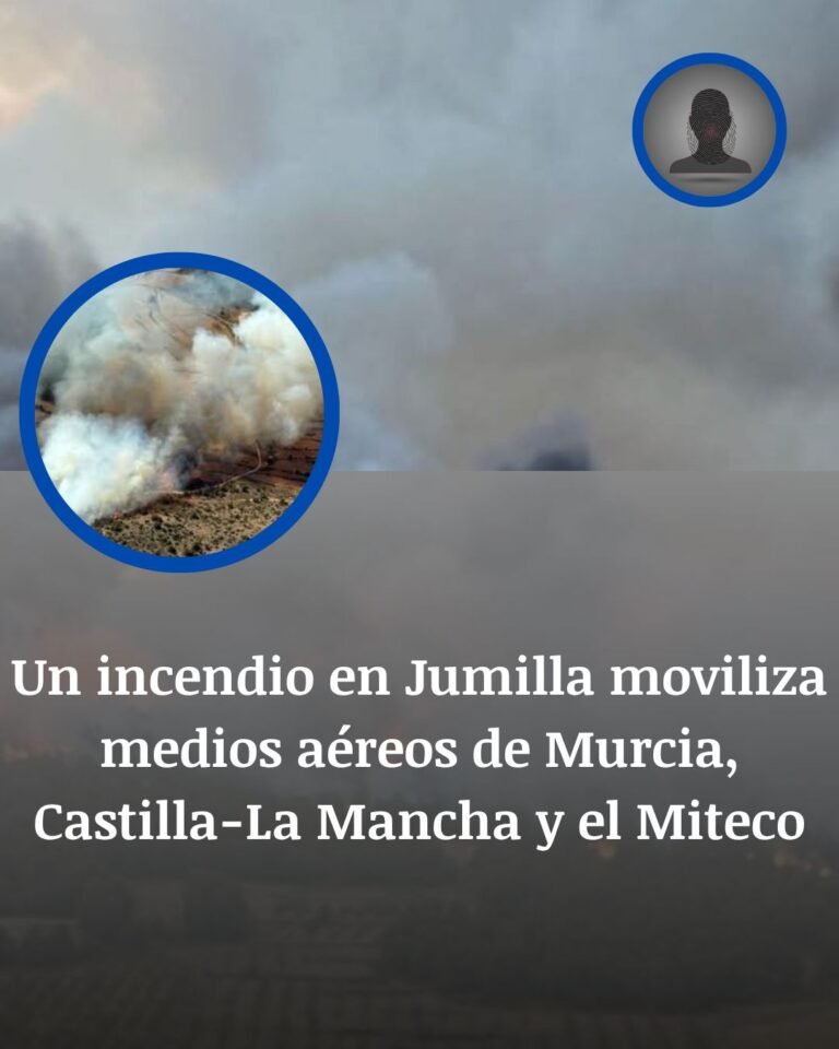 Jumilla entra en una tarde de humo y tensión con un incendio que obliga a desplegar un amplio operativo aéreo de tres administraciones