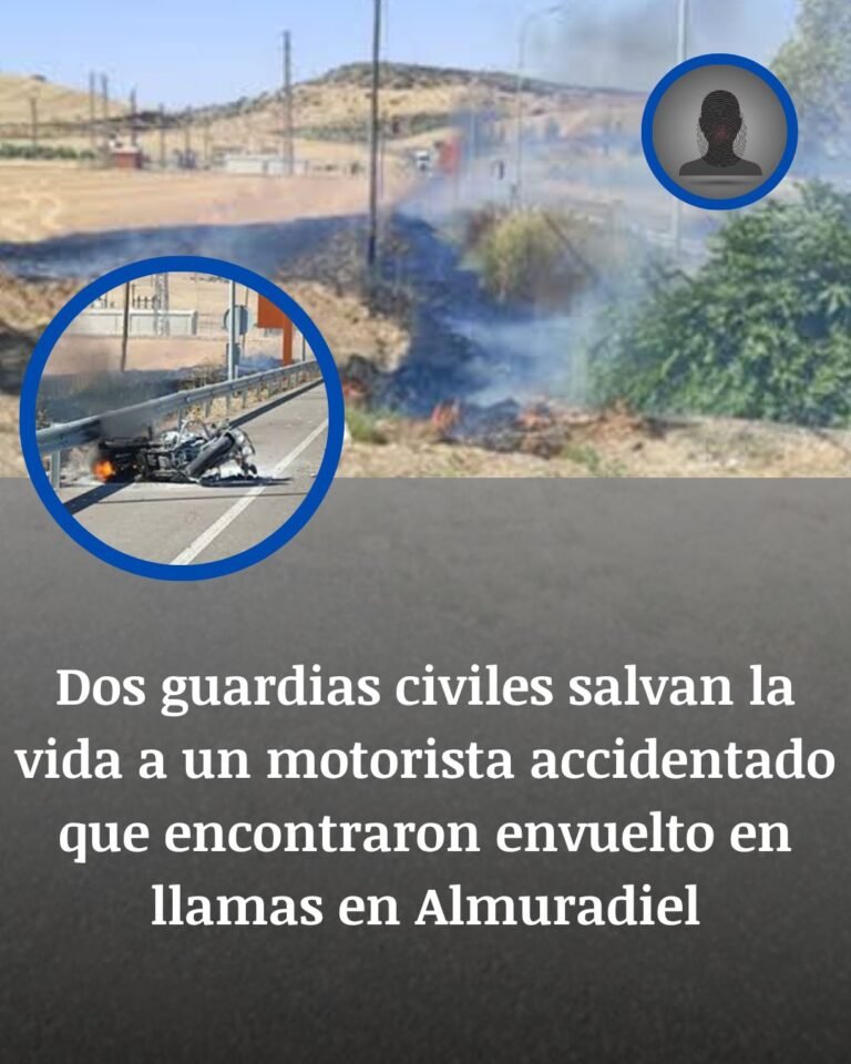 Almuradiel: dos guardias civiles entran entre llamas para salvar a un motorista que ardía sobre la N-IV