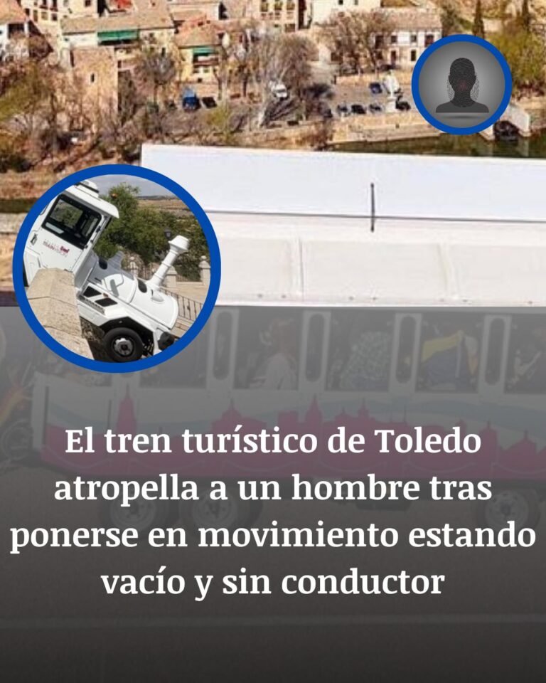 El tren turístico de Toledo atropella a un turista y se precipita sin conductor junto al Alcázar