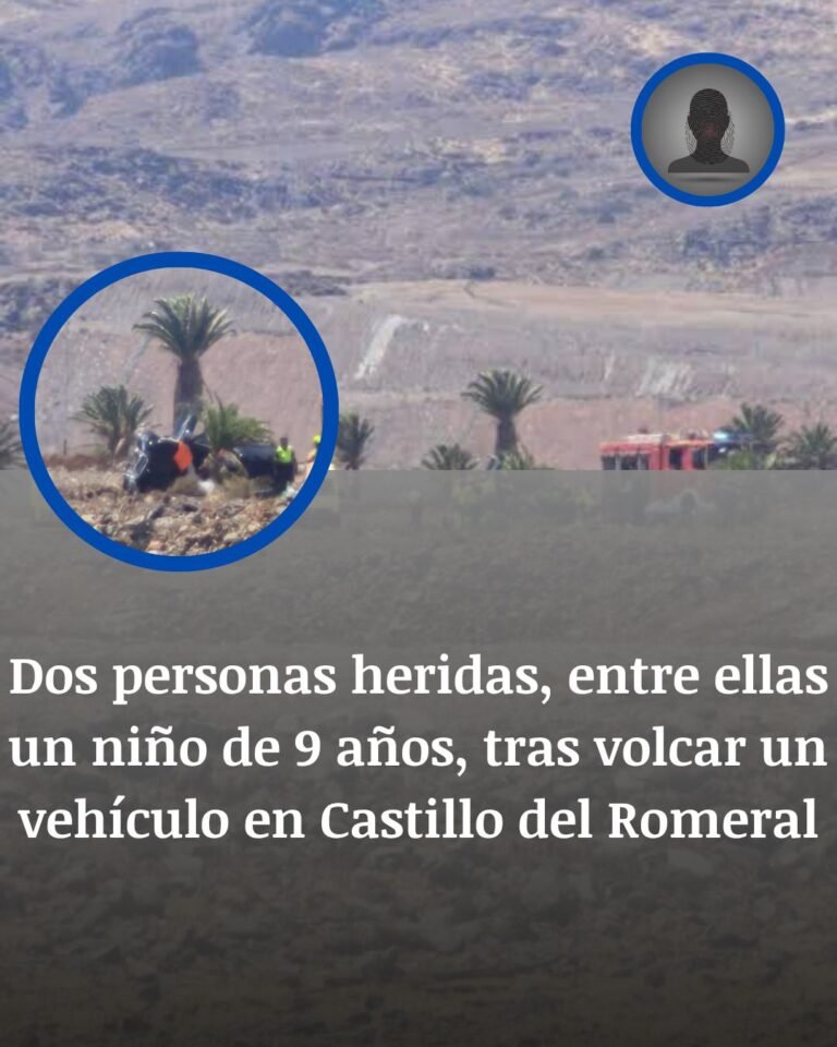 Castillo del Romeral, Gran Canaria: un vuelco deja heridos a un hombre de 73 años y a un niño de 9