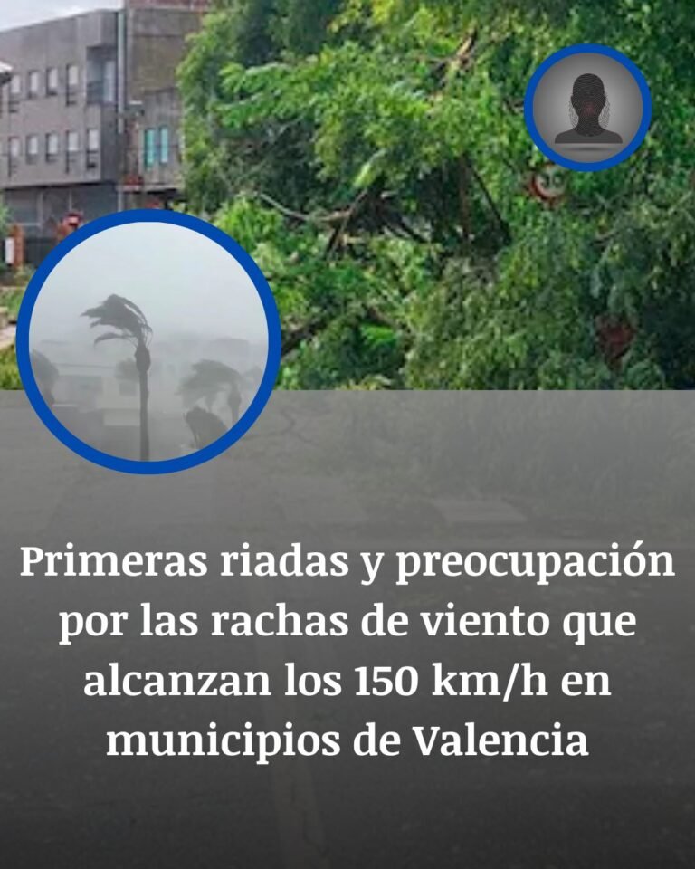 Primeras riadas en Valencia mientras el viento golpea con rachas de hasta 150 km/h
