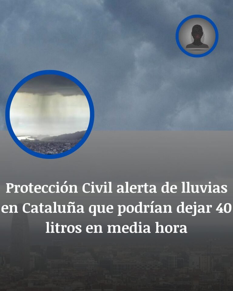 Protección Civil aprieta la alerta en Cataluña por lluvias torrenciales de hasta 40 litros en media hora