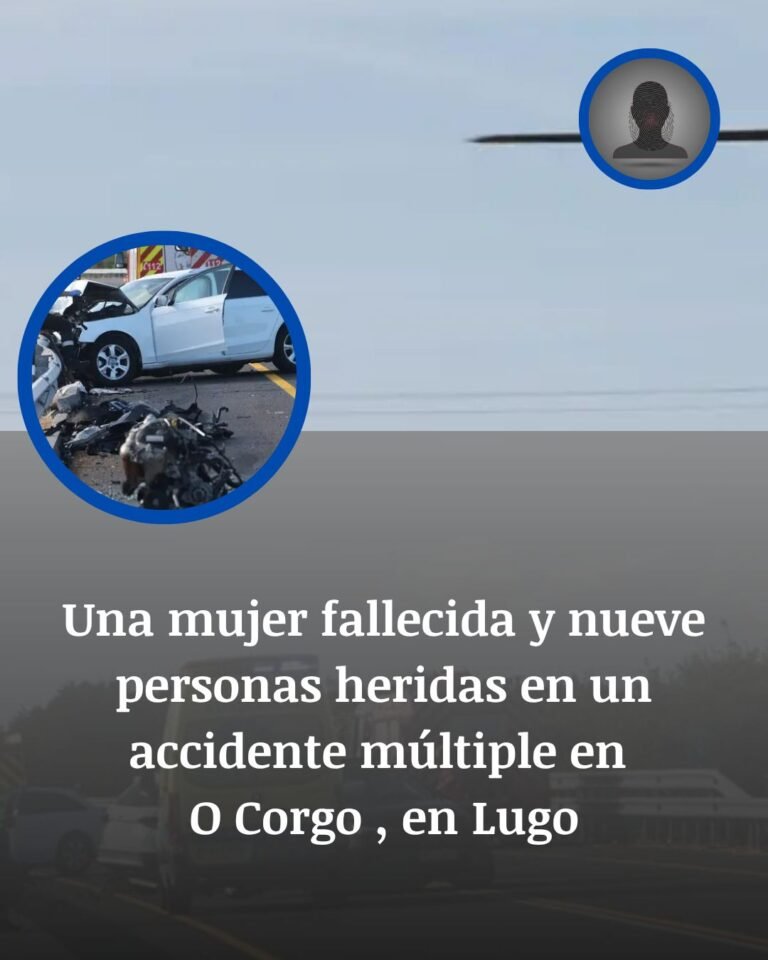 Accidente múltiple en O Corgo, Lugo: una mujer muere y nueve personas quedan heridas tras el choque de tres vehículos