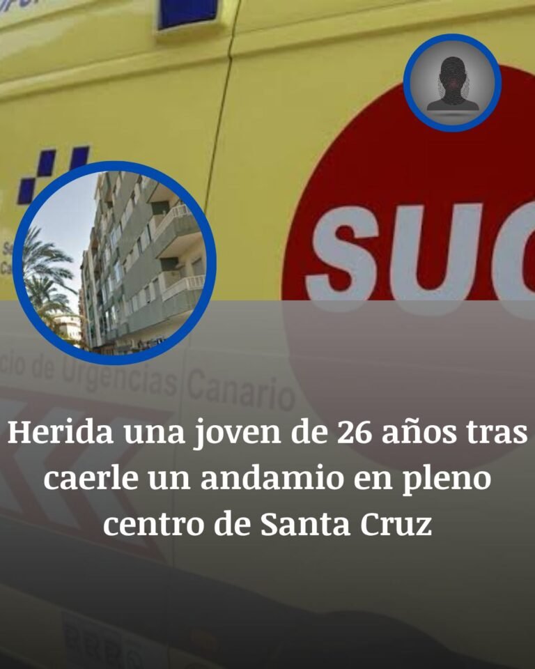 Un andamio se desploma en pleno centro de Santa Cruz y deja a una joven herida camino del hospital