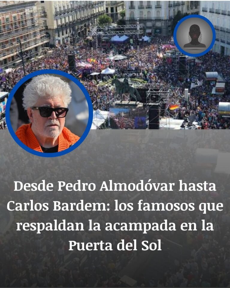 Pedro Almodóvar y Carlos Bardem arropan la acampada por la vivienda en Sol