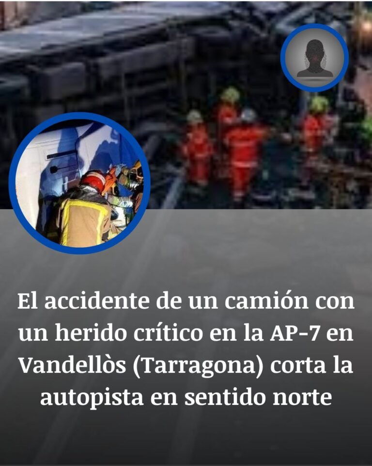 Vandellòs: un camionero queda crítico tras volcar en la AP-7