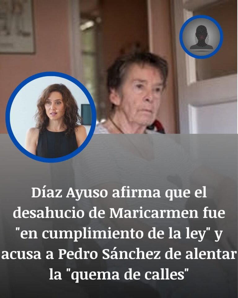Ayuso responsabiliza a Sánchez del desahucio de Maricarmen y alerta de más tensión en Madrid