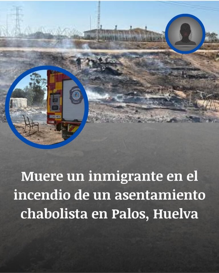 Un incendio deja una víctima mortal en el asentamiento de Palos de la Frontera