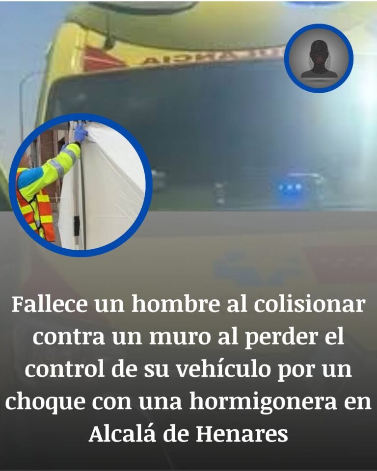 Muere un conductor tras chocar con una hormigonera y un muro en Alcalá de Henares