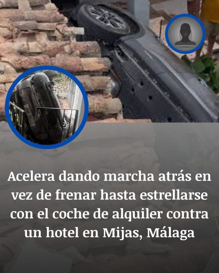 Mijas: un coche cae al patio de un hotel tras una maniobra marcha atrás