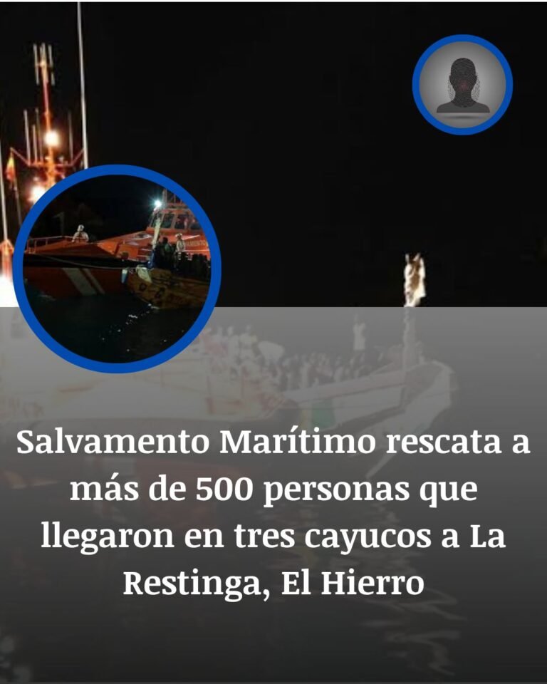 557 personas rescatadas en tres cayucos frente a El Hierro tras una madrugada de auxilios