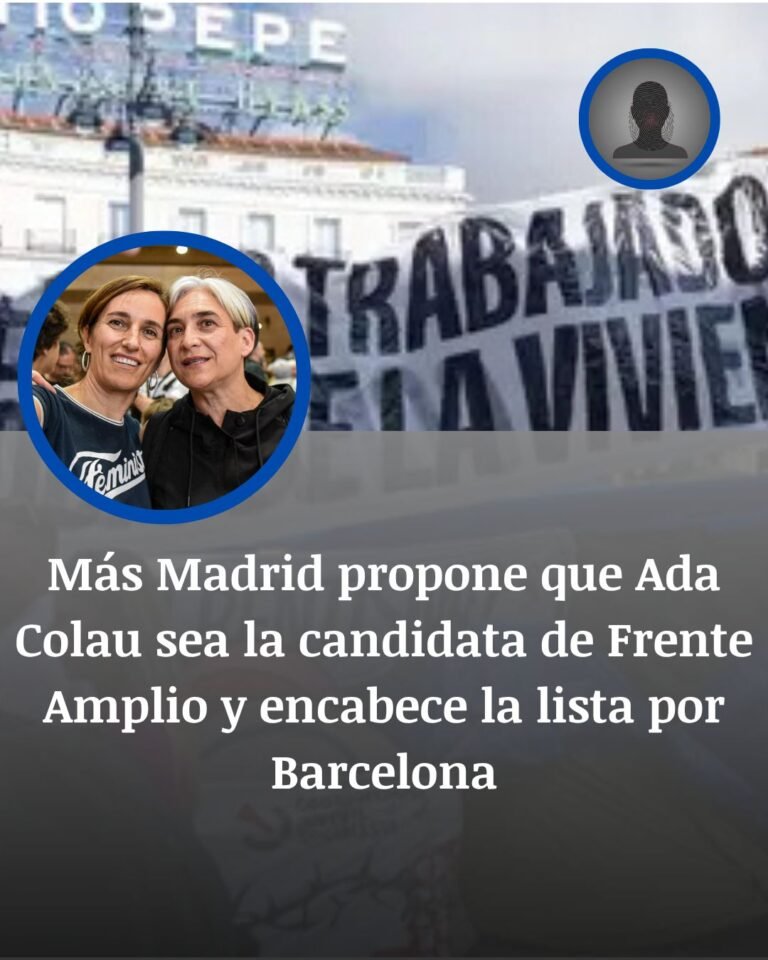 Más Madrid propone a Ada Colau para liderar el Frente Amplio el 29N