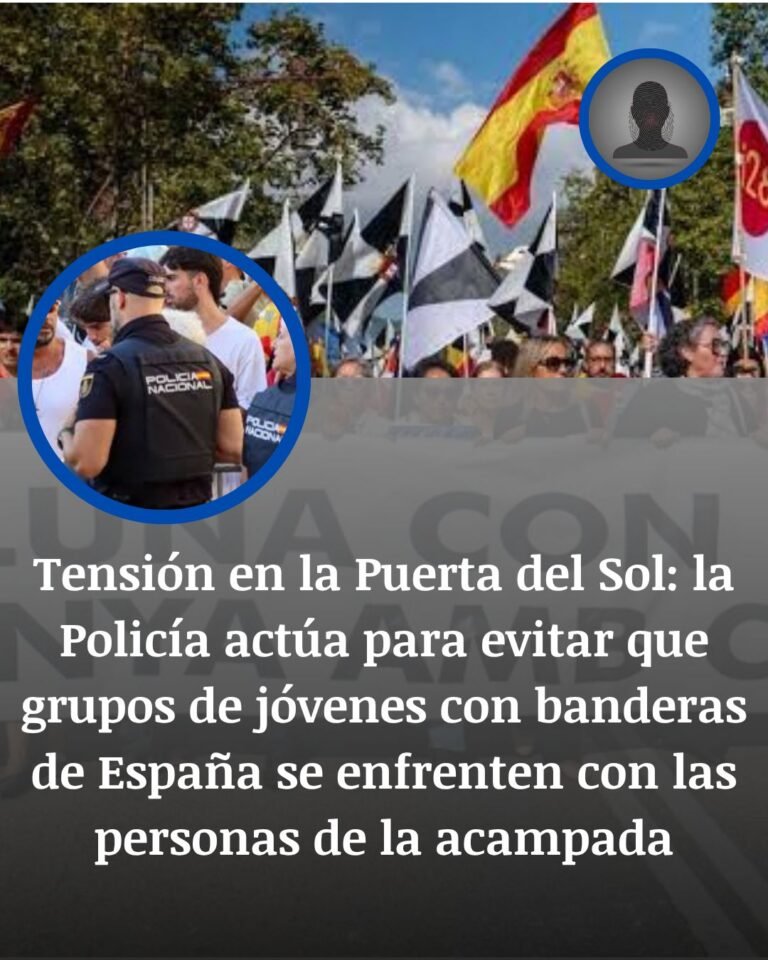Tensión en Sol: la Policía evita el choque entre los acampados y un grupo llegado tras el desfile