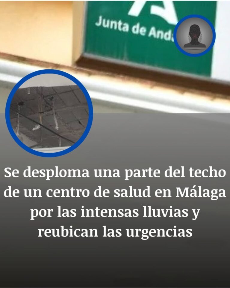 El techo cae en un centro de salud de Málaga tras una noche de lluvias torrenciales
