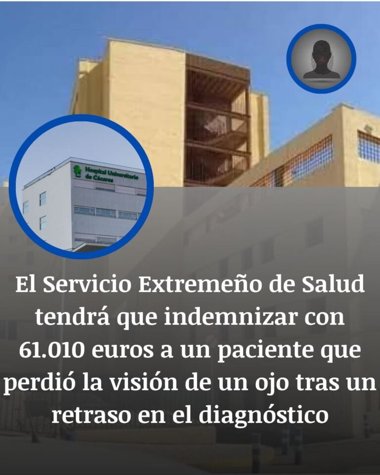 Cáceres: 61.010 euros por un diagnóstico que llegó cuando la visión ya se apagaba