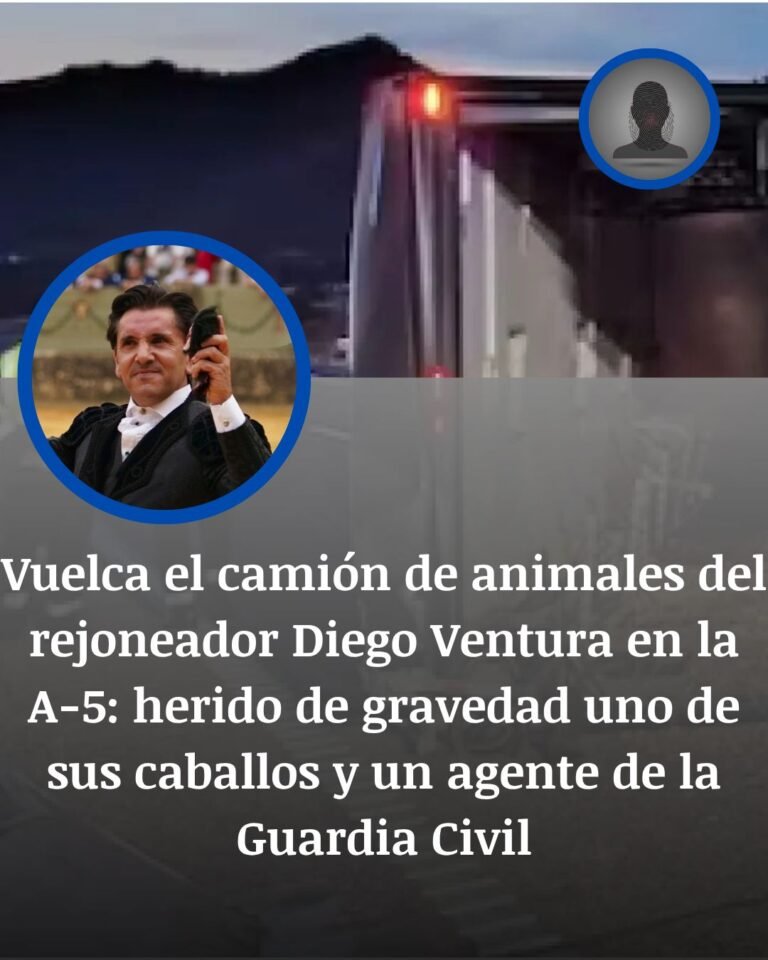 Vuelca el camión de Diego Ventura en la A-5: dos caballos graves y un guardia civil herido