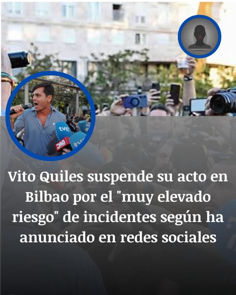 Vito Quiles suspende su acto en Bilbao: el riesgo de incidentes y el cierre de Deusto