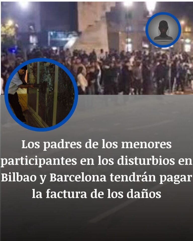 Disturbios en Bilbao y Barcelona: los padres de los menores pueden pagar los daños