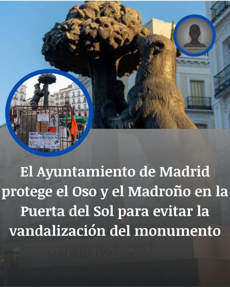 Madrid valla el Oso y el Madroño tras las pintadas en la acampada de Sol